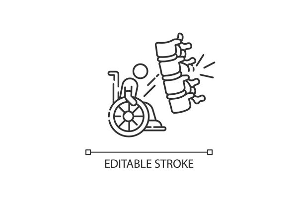 Disability types linear icons set Online Sale