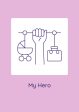 Celebrating parents day with family postcards with linear glyph icon set Fashion