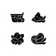 Soy foods black glyph icons set on white space Fashion