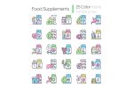 Food supplements RGB color icons set Supply