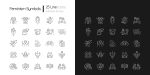 Feminism symbols linear icons set for dark and light mode Cheap