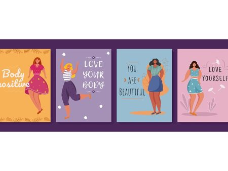 Body positive posters vector template set Online