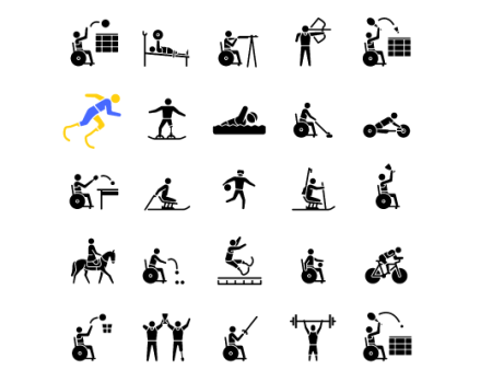 Sport competition black glyph icons set on white space Online Sale