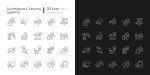 Surveillance and security systems linear icons set for dark and light mode Online now