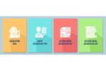 Celebrate accounting day greeting cards with glyph icon element set Online now