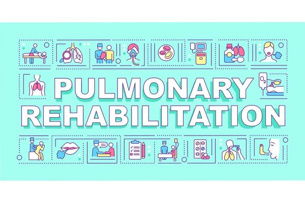 Pulmonary rehabilitation word concepts banner set Online now