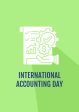 Celebrate accounting day greeting cards with glyph icon element set Online now