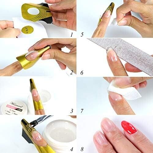 100x Nail Form Stickers For Builder Gel Nail Extension Nail Art Gold Nail Design Online Hot Sale