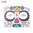 Waterproof Facial Makeup Sticker Special Face tattoo Day Of The Dead Skull Face Dress Up Halloween Temporary Tattoo Stickers For Discount