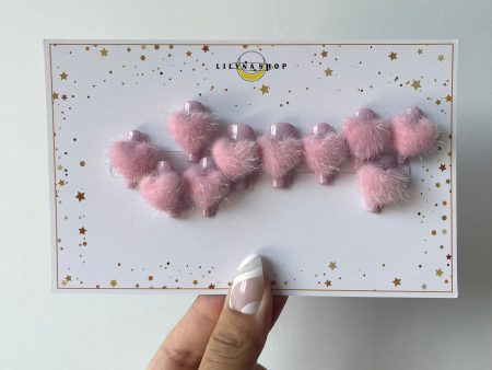 【HANDMADE】PINK PRINT POM POM Discount