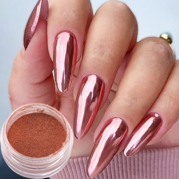 1 Box Mirror Glitter Nail Powder Metallic Shiny Rose Gold Chrome Pigment Nail Art Decorations UV Gel Polish DIY Manicure Dust Hot on Sale