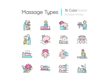 Massage types RGB color icons set For Cheap