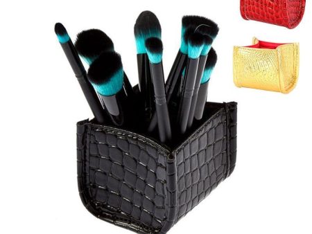 3 Colors Crocodile Skin Brush Storage Cosmetic Bag Supply