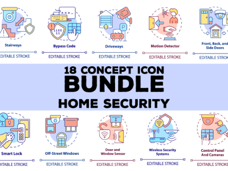 Home security concept icons bundle For Discount