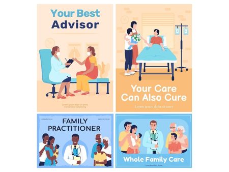 Health care services poster flat vector templates Online