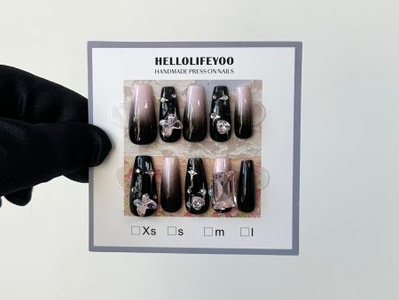 【HANDMADE】BLACKBERRIES- TEN PIECES OF HANDCRAFTED PRESS ON NAIL Fashion