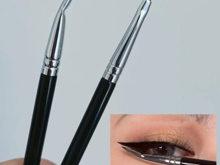 1 2PCS Angled Eyeliner Brushes Professional Soft Contour Eyebrow Eyeliner Makeup Brushes Portable Women Makeup Cosmetic Tools Hot on Sale