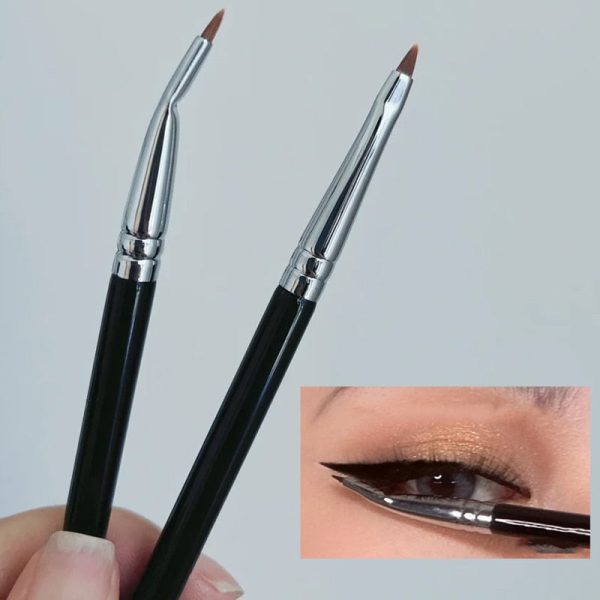 1 2PCS Angled Eyeliner Brushes Professional Soft Contour Eyebrow Eyeliner Makeup Brushes Portable Women Makeup Cosmetic Tools Hot on Sale