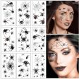 10Sheets Pack New Halloween Holiday Face Makeup and Terror Spider and Scar Mask Design Fake Temporary Waterproof Tattoo Sticker Supply