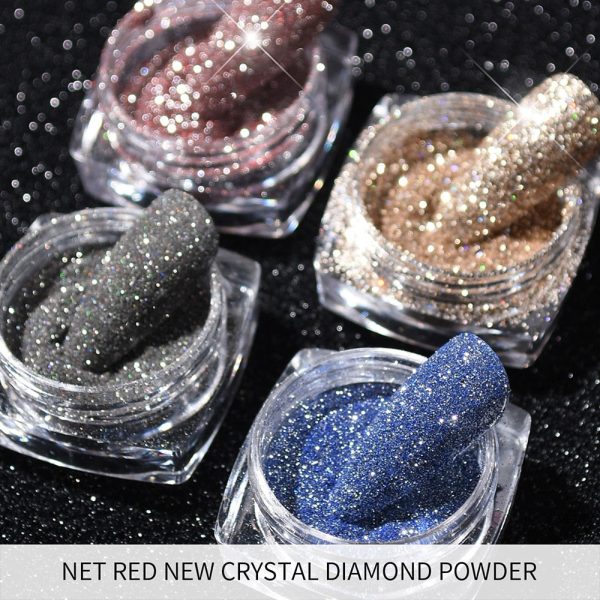 1 Box Sparkling Diamond Nail Powders Kit Holographics Laser Shiny Nail Glitters Dust Flakes 3D Nail Art Sequins Pigment Dust Cheap