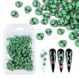 1 Bag 3D Green Alien Slices Halloween Nails Sticker Charm Ornament Creative Soft Polymer Clay Flakes DIY Nail Art Decorations Cheap