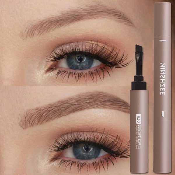 Waterproof Eyebrow Cream Pen with Brush Lasting Not Smudge Lying Silkworm Eyeliner Brown Grey Eyebrow Pencil Makeup Cosmetics Online now