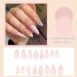 YOSOMK Light Pink Press on Nails Medium Almond Fake Nails Cute Heart Glossy Glue on Nails Artificial False Nails for Women Cheap