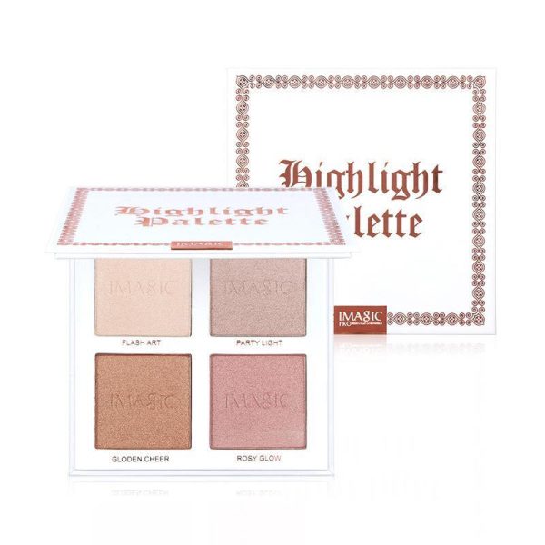 MAGIC Highlighter Powder Palette Shimmer Face Contouring Highlight Face Bronzer Makeup 4 Colors Highlighter Brighten Skin (#01) For Discount