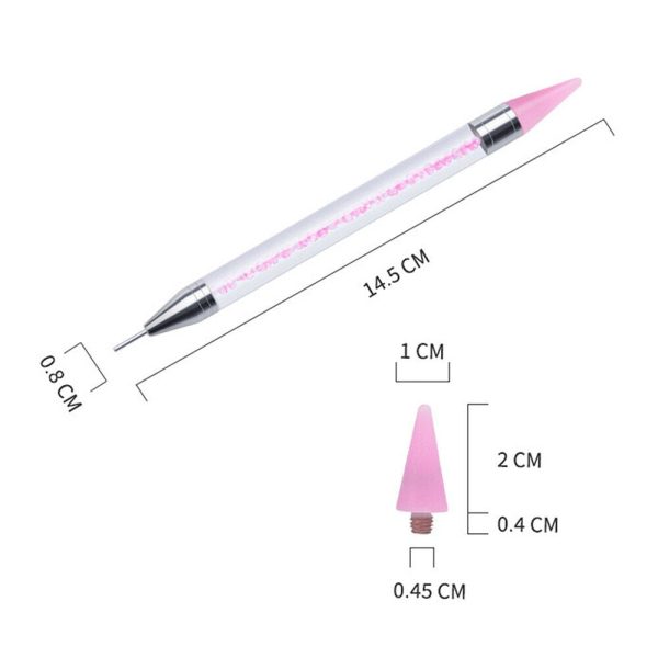 Wax Nail Art Rhinestone Picker Pen Clear Dual Ended Crystal Gem Tool Dotting Pen For Cheap