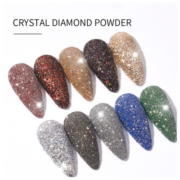 1 Box Sparkling Diamond Nail Powders Kit Holographics Laser Shiny Nail Glitters Dust Flakes 3D Nail Art Sequins Pigment Dust Cheap