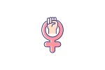 Feminism symbols light and dark theme RGB color icons set For Discount