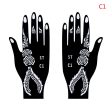 1 Pair Temporary Hand Body Tattoo  Art Sticker Professional Waterproof  Henna Stencil Template Flower Tattoo Stencil Dark wind Online Sale