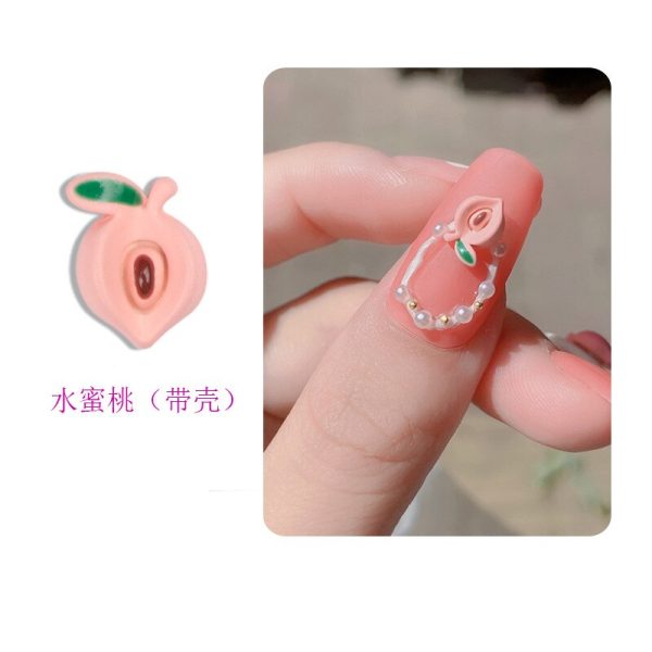 10Pcs 3D Cute Fruit Designer Charm Strawberry Peach Shaped Nail Art Alloy Decorations 3D Sweet Rhinestones For Nails Nail Supply Online