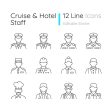 Cruise and hotel staff linear icons set for dark and light mode Cheap