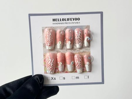 【HANDMADE】MERMAID LEGEND - TEN PIECES OF HANDCRAFTED PRESS ON NAIL Cheap