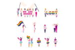 LGBT members flat characters set Fashion