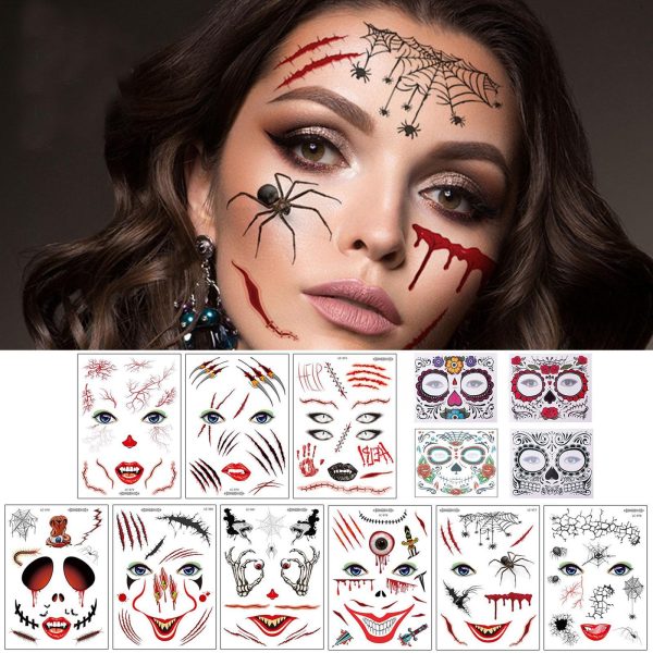 Waterproof Makeup Sticker Special Face Tattoo Face Halloween Day Tattoo Up Dress Of Stickers Temporary Dead Skull Th A4l4 Cheap