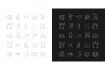 Communication channel gradient icons set for dark and light mode For Cheap
