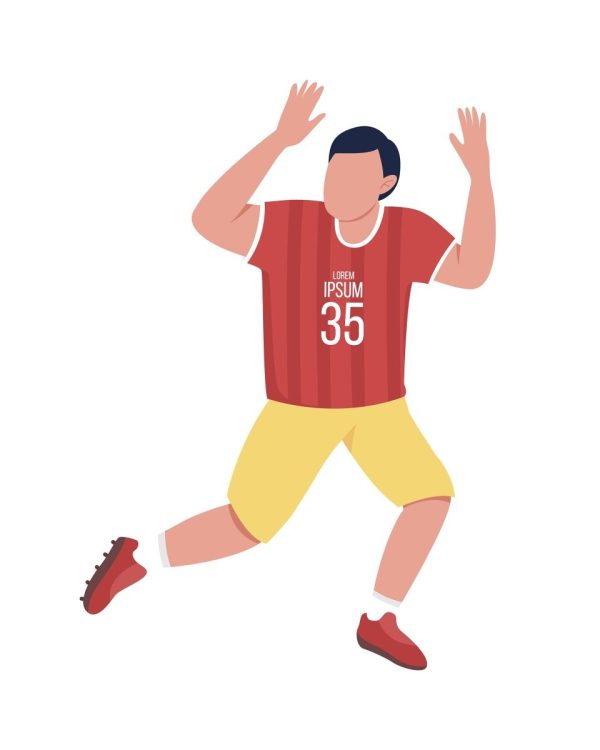 Sport players semi flat color vector character set Online Hot Sale