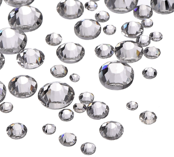 1000 Flat Back Crystals Clear AB Rhinestones 3-6mm NON HOTFIX Gems Beads Resins Fashion