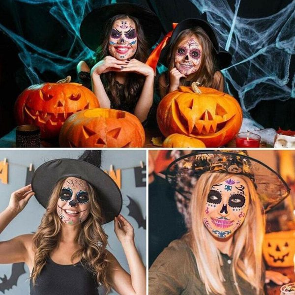 Waterproof Makeup Sticker Special Face Tattoo Face Halloween Day Tattoo Up Dress Of Stickers Temporary Dead Skull Th A4l4 Cheap