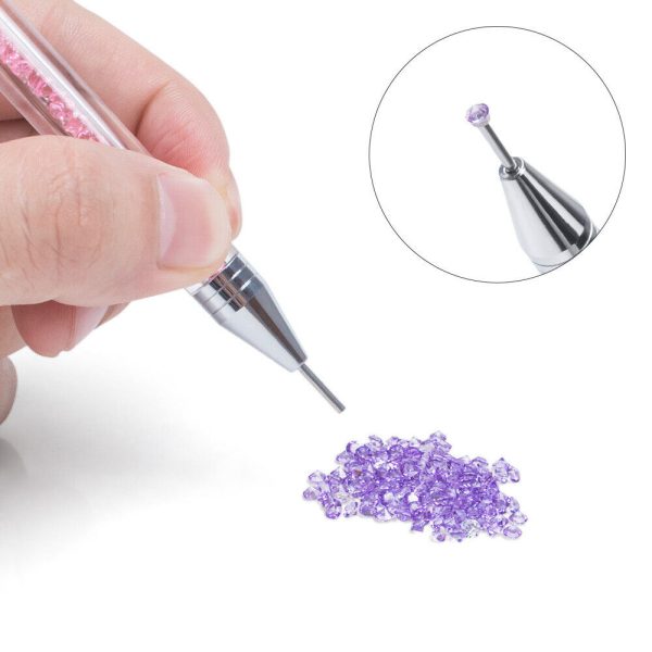 Wax Nail Art Rhinestone Picker Pen Clear Dual Ended Crystal Gem Tool Dotting Pen For Cheap