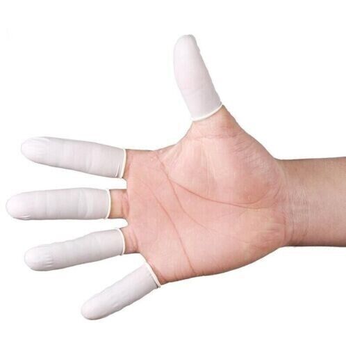 100pcs White Latex Finger Cots Nail Protection Medical Rubber Dressing Gloves. Online now