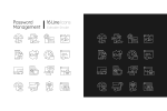 Password management linear icons set for dark and light mode For Discount