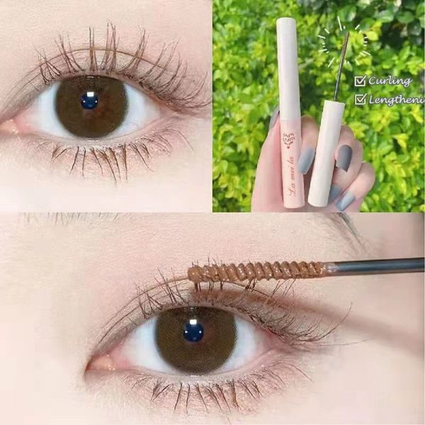 1 Pcs Curling Mascara Ultra-fine Small Brush Head Mascara Slim And Thick Curling Anti-sweat Non-smudge Curling Mascara Comestics Online