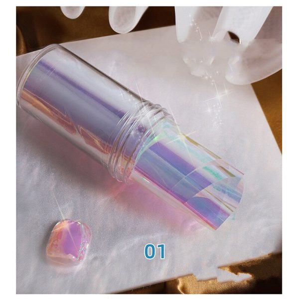 1 Bottle Nail Cellophane Sticker Fashion Spring Summer Glass Foil Film Ice Cube Manicure Decoration Korea Nail Trend Design Online Sale