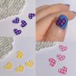 10pcs Chess&Heart Resin Nail Charm Transparent 6Color Black White Plaid Checker Board Loving Heart Shape Nail Decorations #TY7-1 Online now