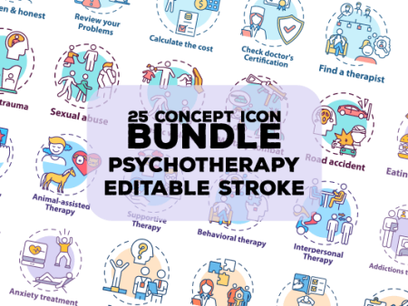 Psychotherapy concept icons bundle Supply