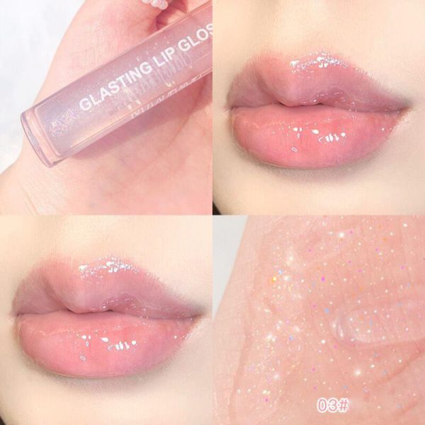 1 Pcs Mirror Water Gloss Lip Glaze Transparent Glass Fruit Lip Gloss Lip Oil Lipstick Waterproof Lasting Random Color Cosmetics Discount