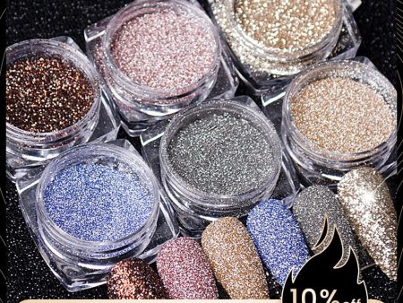 1 Box Sparkling Diamond Nail Powders Kit Holographics Laser Shiny Nail Glitters Dust Flakes 3D Nail Art Sequins Pigment Dust Cheap